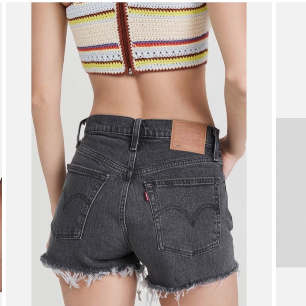 Levi’s Premium Original 501 Button Fly Jean Shorts Raw Hem Denim Size 27